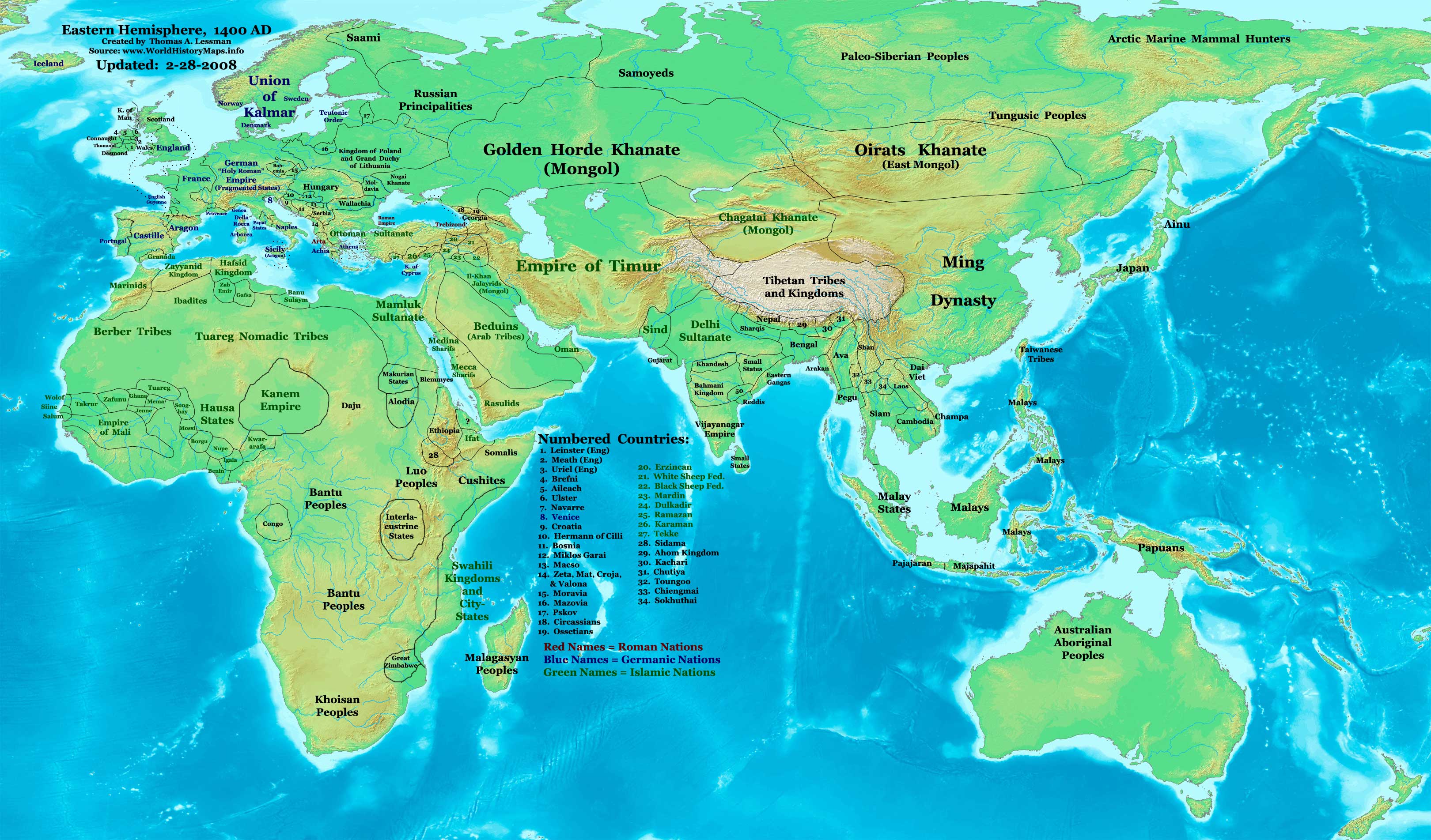 World Map 1400