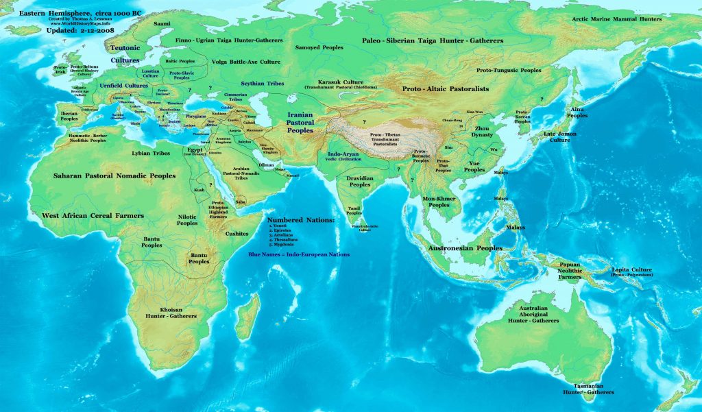 ancient world map 1000 bc