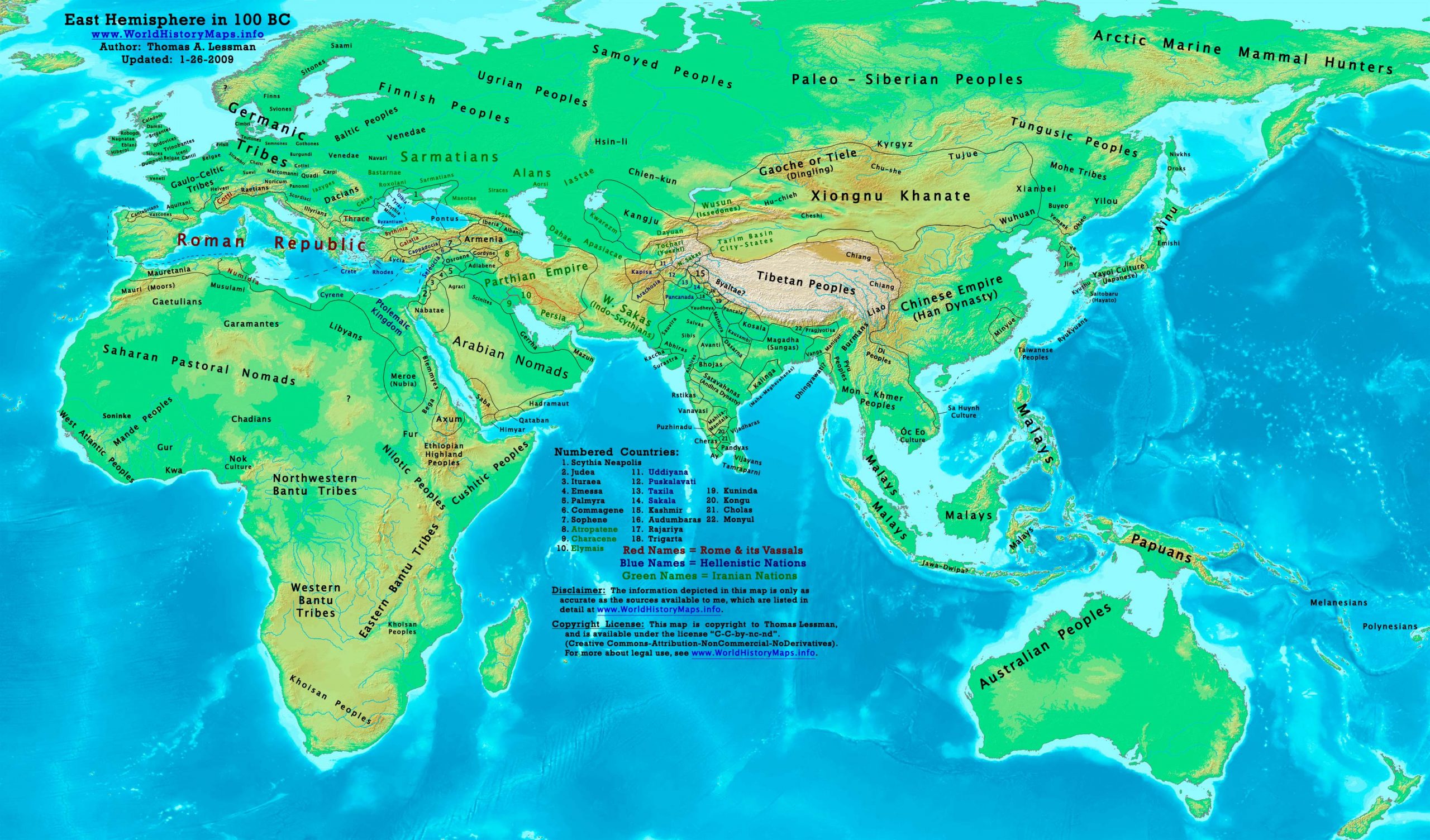 公元前100年世界地图