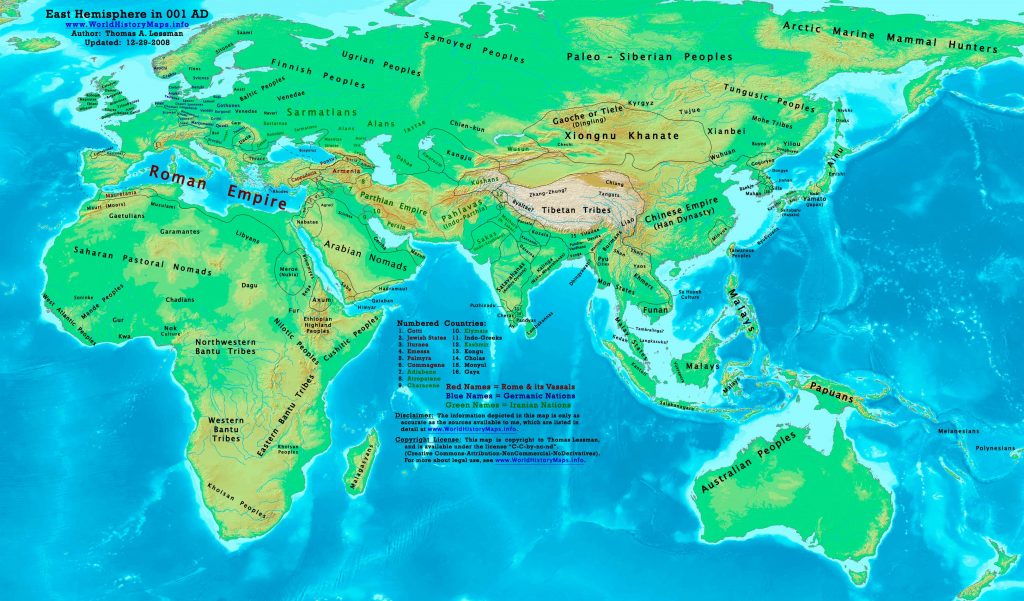 World map 1 AD - World History Maps