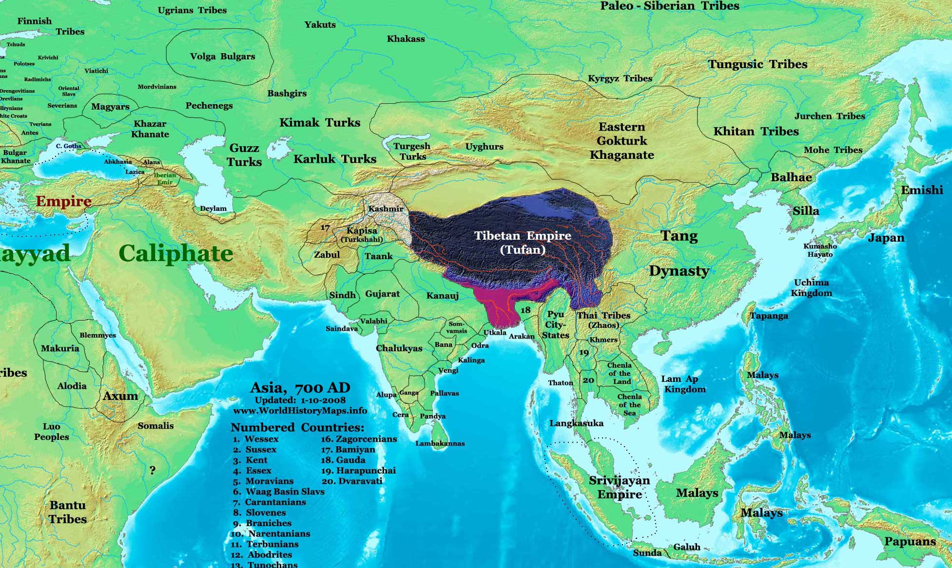 Tibetan Plateau On World Map